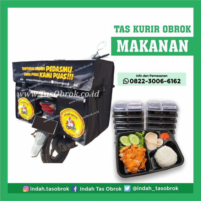 Tas delivery makanan, saddle bag untuk antar pesanan makanan, tas ojek online